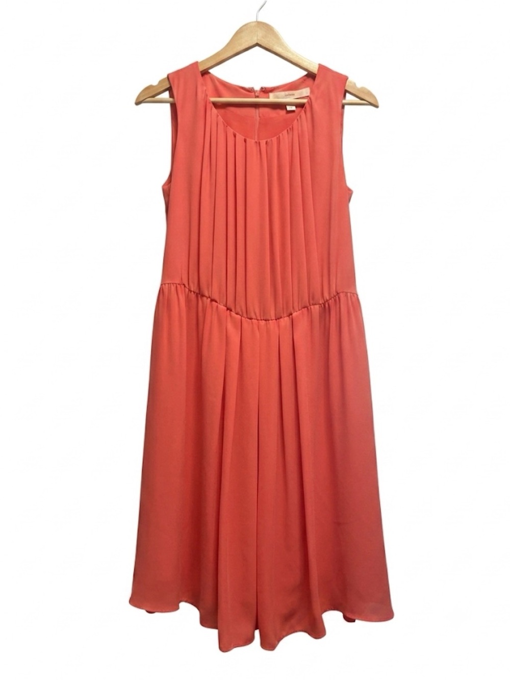 22. SOAP Sleeveless Coral Pleated Dress